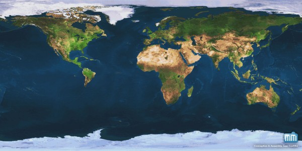 Mac Society - Mapa Mundi com Brasil minúsculo