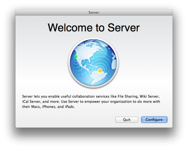 Screenshot do OS X Lion Server