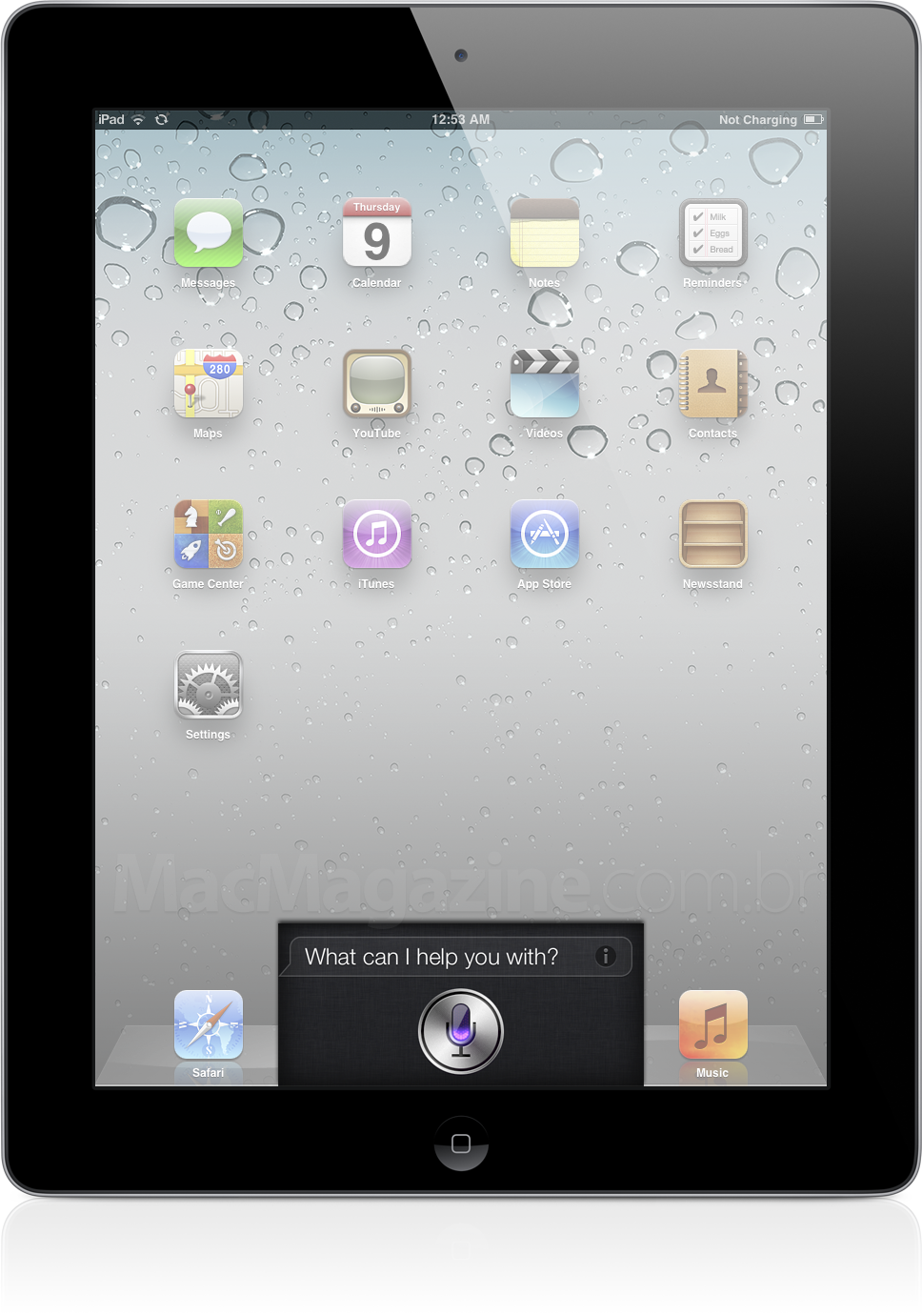 Montagem do Siri num iPad