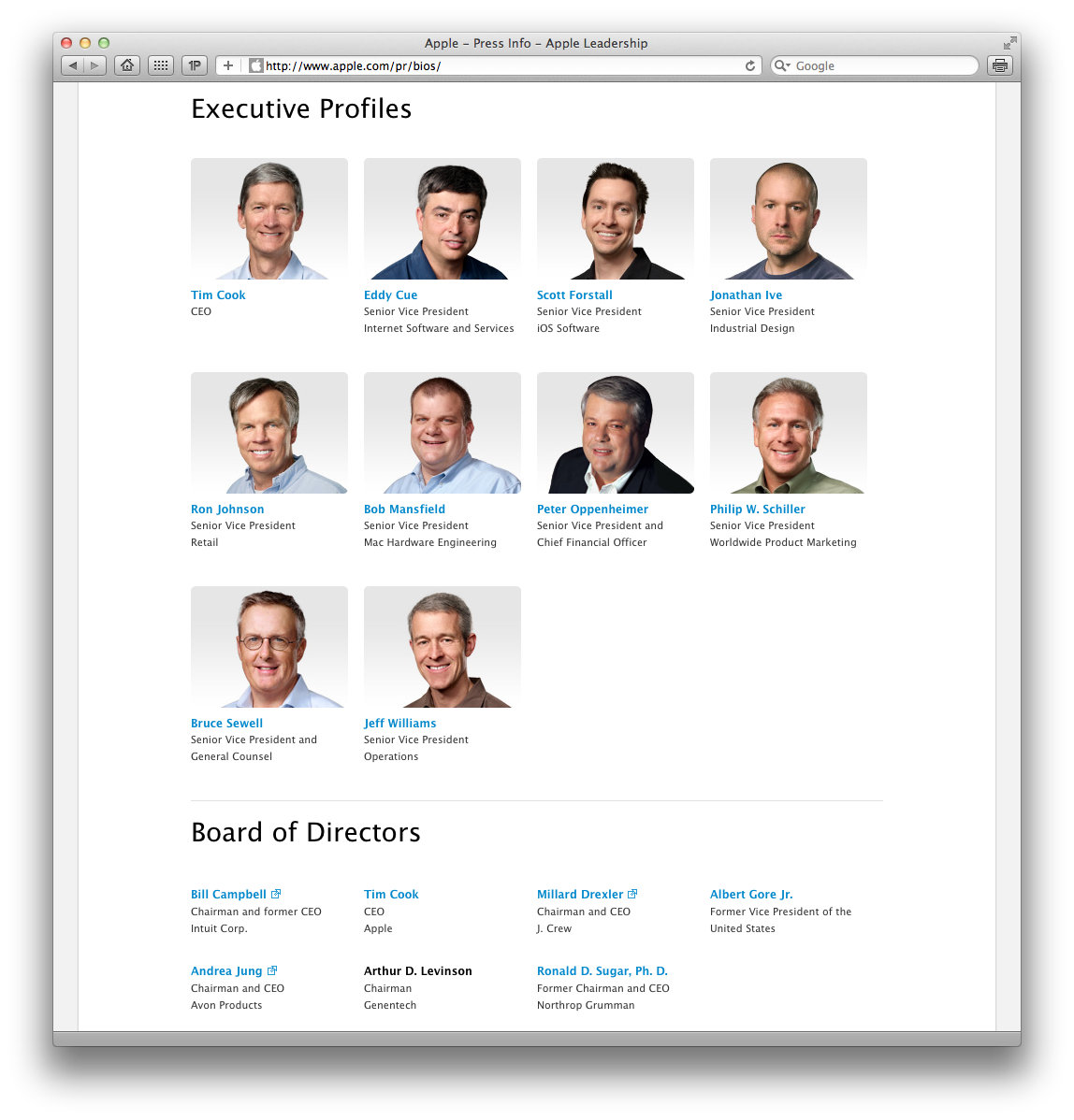 Executivos da Apple