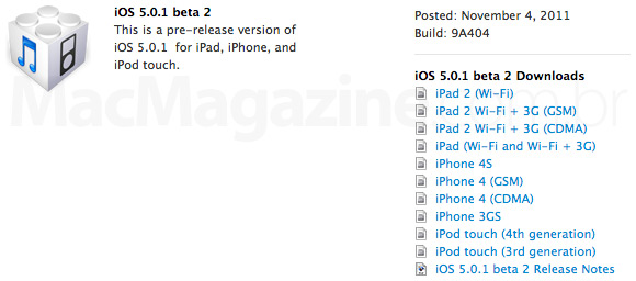 iOS 5.0.1 beta 2