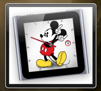 Widget com relógio de Mickey Mouse