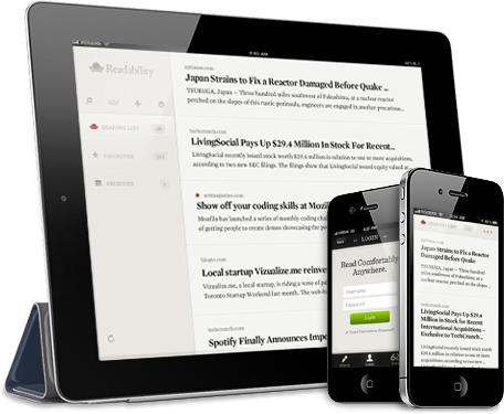 Readability para iOS em iPad e iPhones