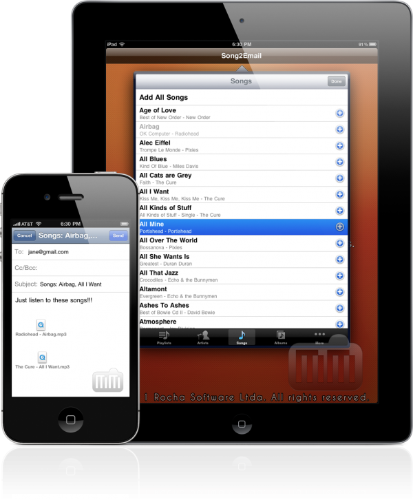 Song2Email - iPad e iPhone