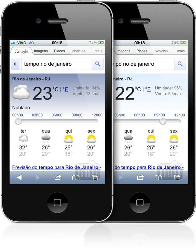 Weather no Google mobile