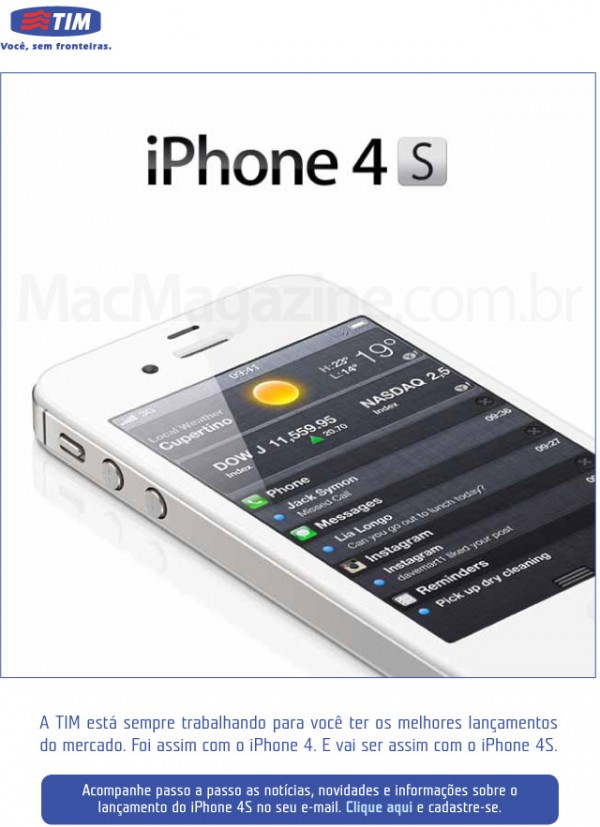 Email da TIM sobre o iPhone 4S