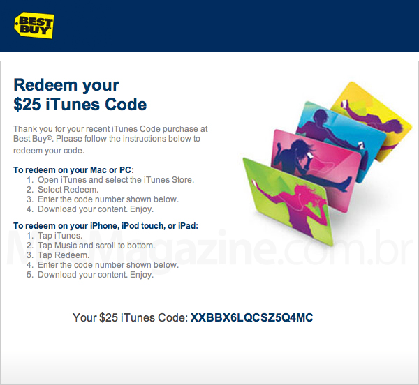 Comprando iTunes Gift Card na BestBuy.com