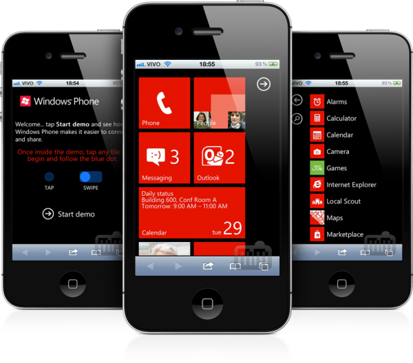 Windows Phone 7 em iPhones
