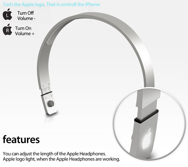 Conceito de headphones da Apple