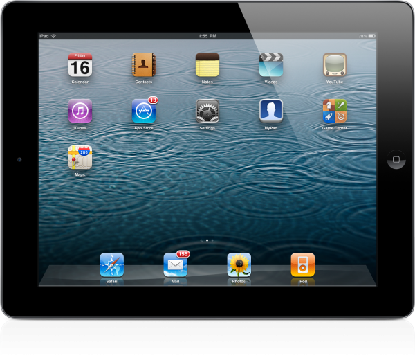 iPad com wallpaper do iOS 5.1