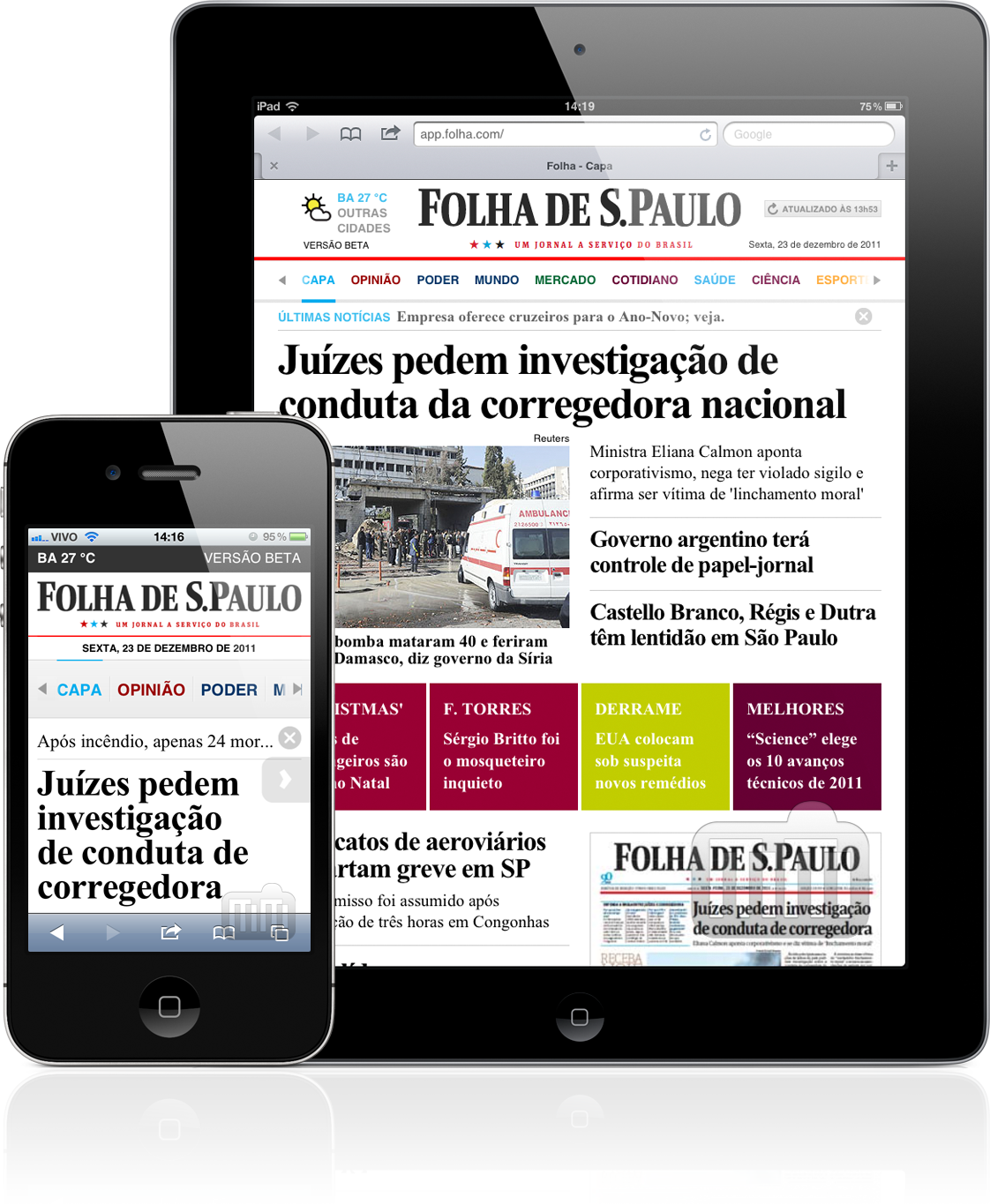 Folha - iPad e iPhone