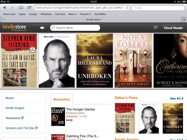 Kindle Store via web no iPad