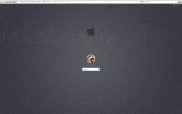 Mac OS X Lion em CSS3