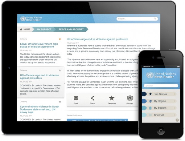 UN News Reader no iPad e iPhone