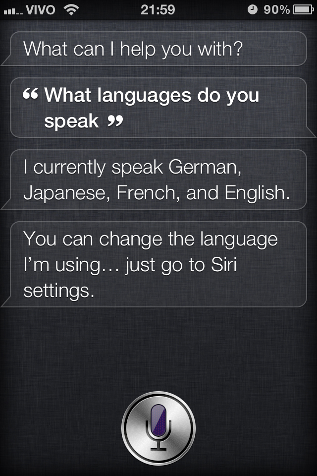 Siri falando japonês?