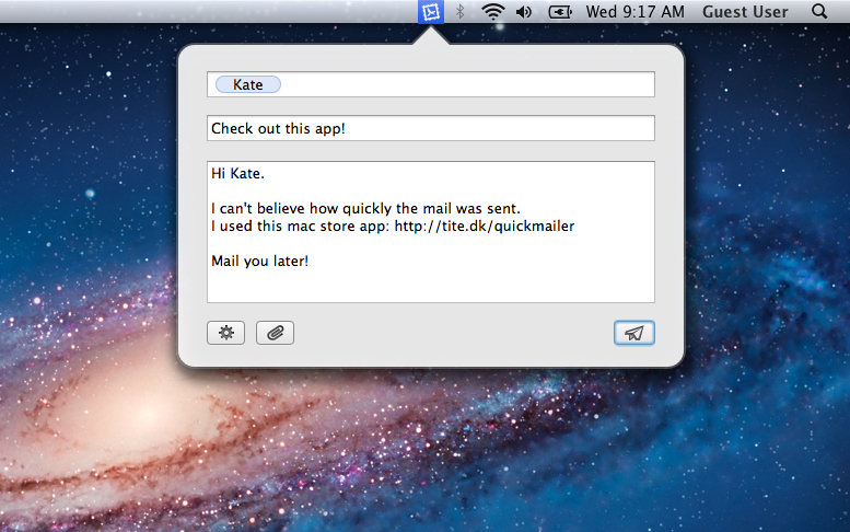 QuickMailer no Mac OS X