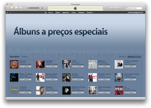 Álbuns a preços especiais - iTunes Store