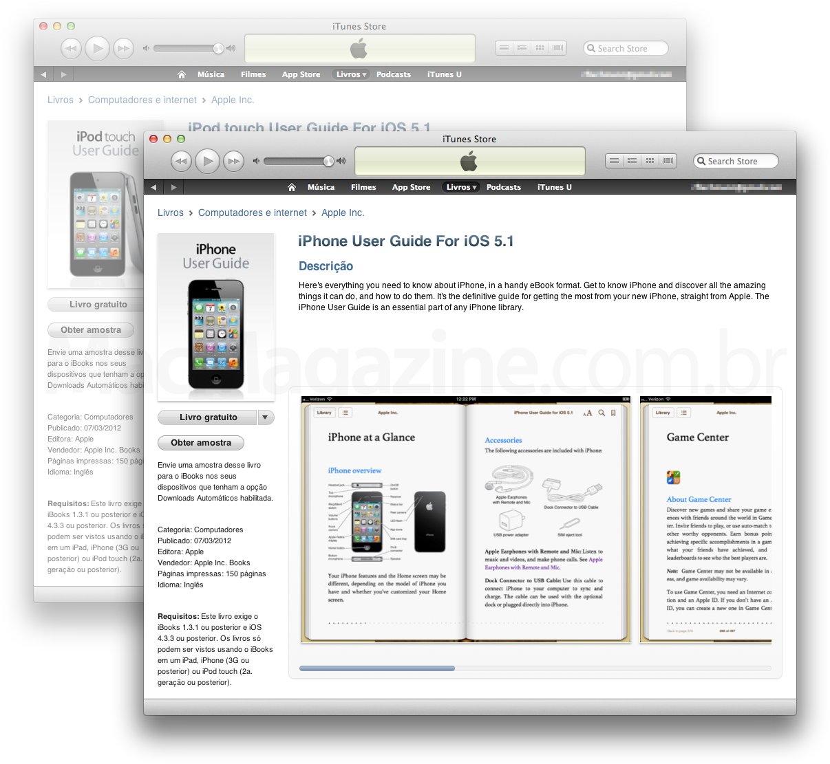 iOS 5.1 User Guides para iPhone e iPod touch