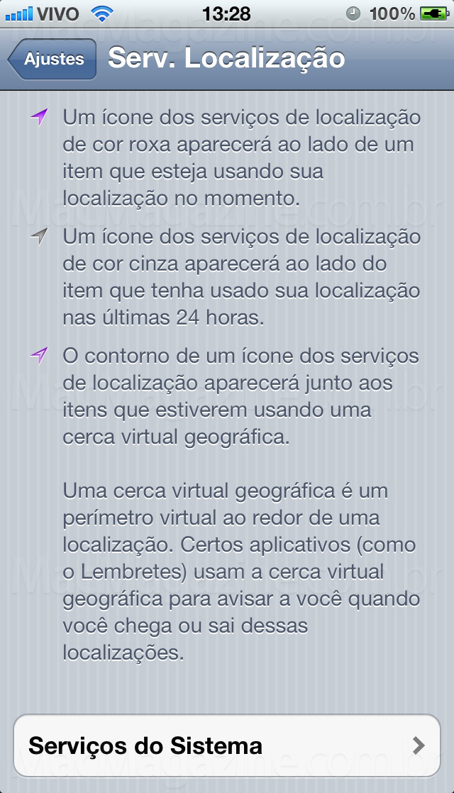 Serv. Localização do iOS 5.1