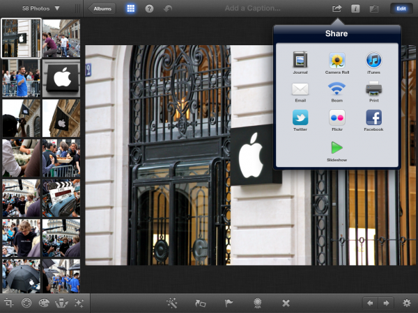 Photo Beaming no iPad (iPhoto para iOS)