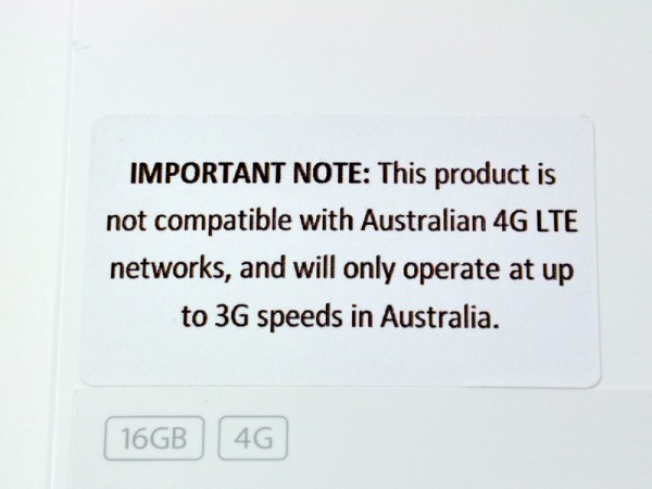 Aviso sobre redes 4G na caixa do novo iPad