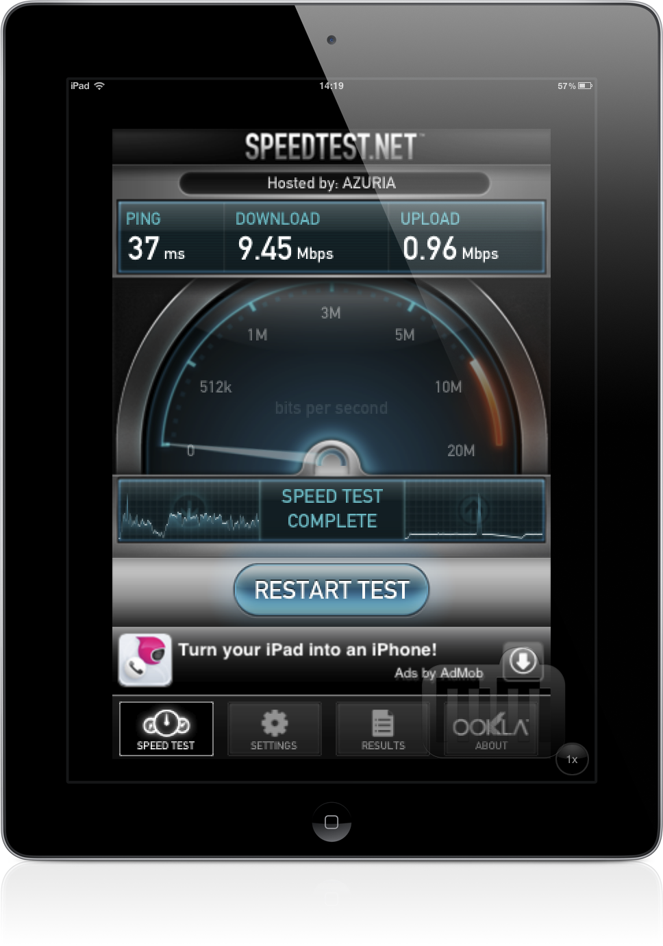 Speed Test no iPad 2