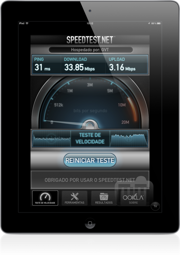 Speed Test no novo iPad