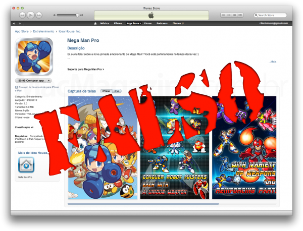 Mega Man Pro falso na App Store