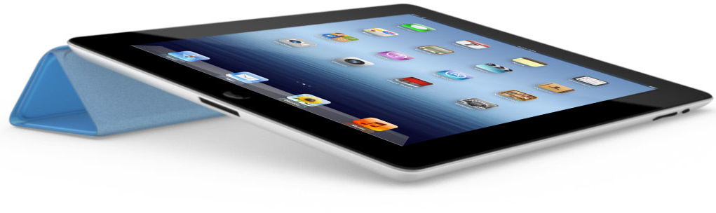 Novo iPad com Smart Cover azul
