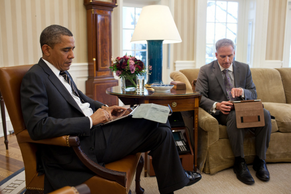 Presidente Obama com seu iPad