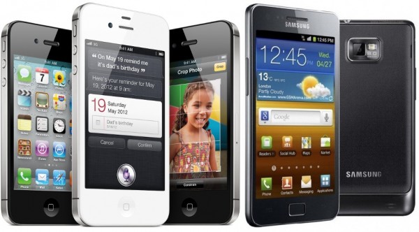 Smartphones da Apple e da Samsung