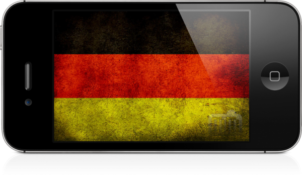 Bandeira da Alemanha em um iPhone 4S