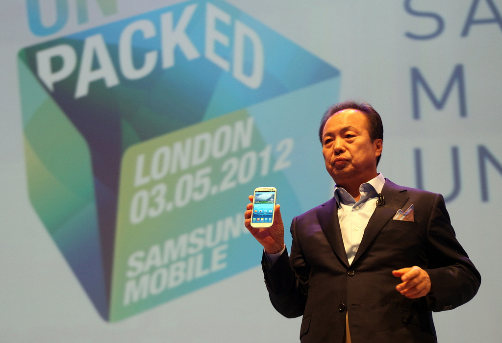 JK Shin no evento de lançamento do Galaxy S III