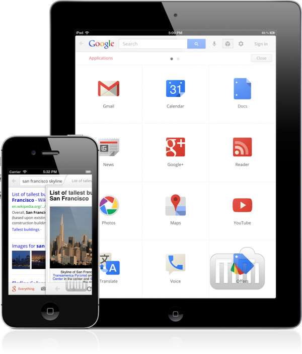Pesquisa Google - iPad e iPhone