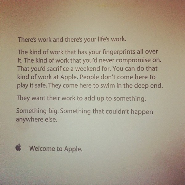 Carta de boas-vindas da Apple