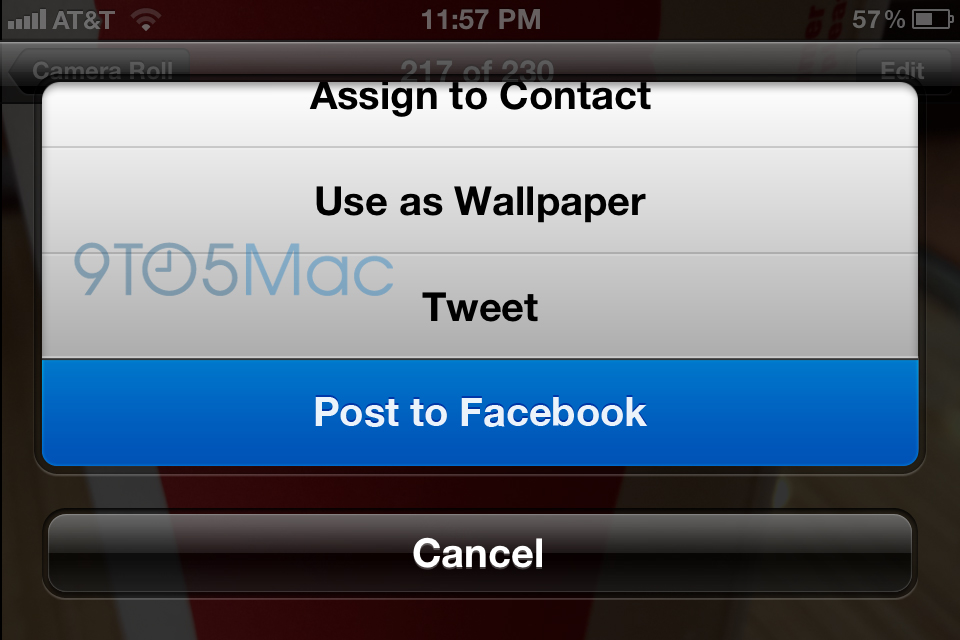 Mockup do Facebook no iOS 6