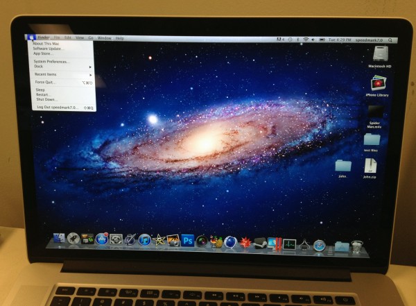 Tela Retina com pixels no MacBook Pro