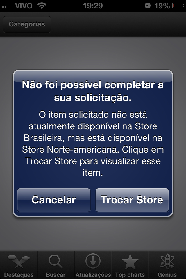 Troca entre App Stores no iOS 6