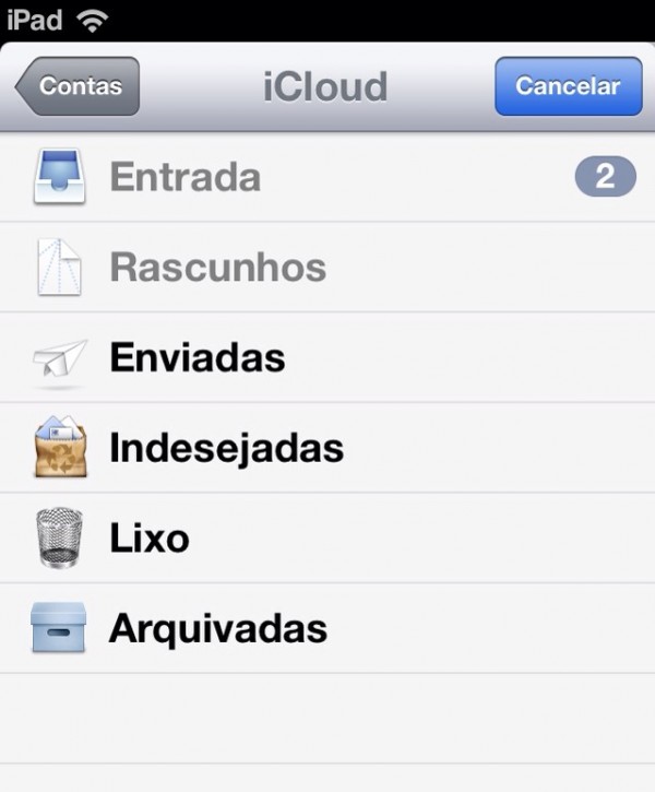 Ícones do Mail no iOS 6