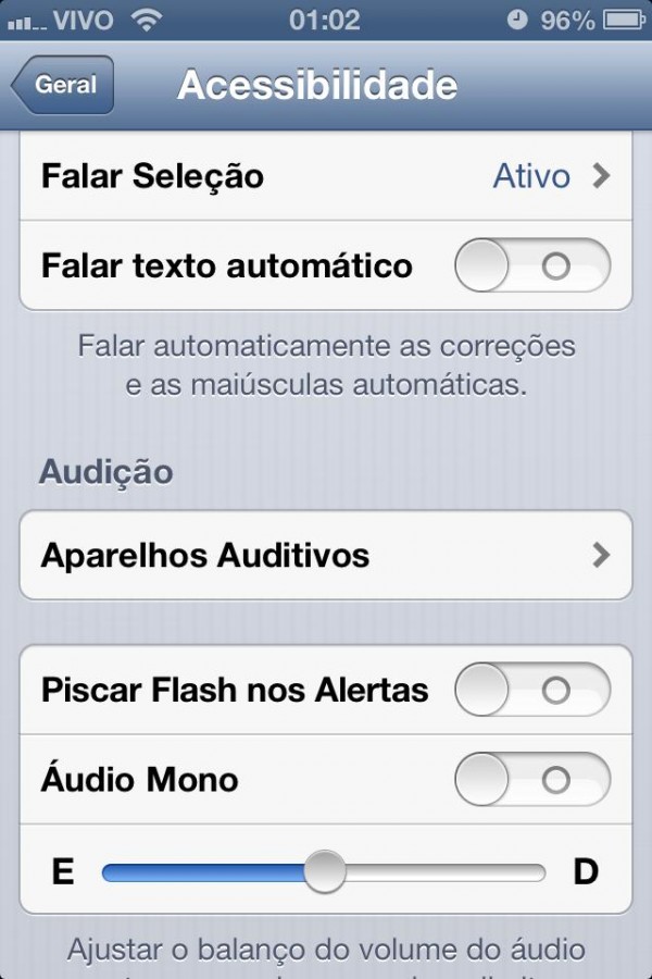 Aparelhos auditivos no iOS 6