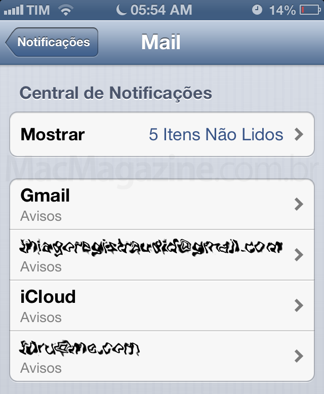 Mail do iOS 6