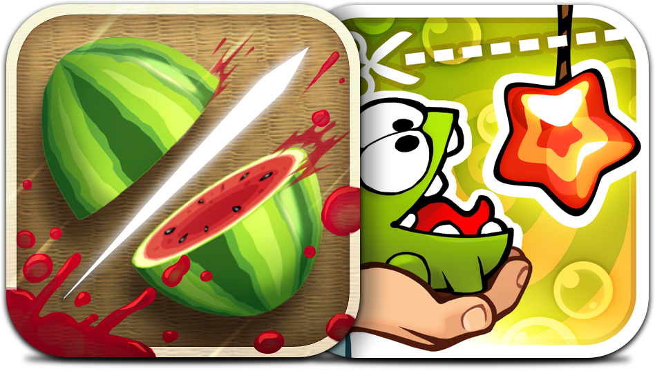 Ícones - Fruit Ninja e Cut the Rope: Experiments