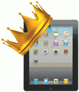iPad com uma coroa de rei