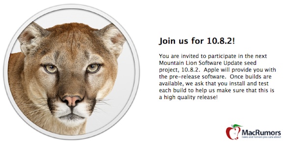 Convite para testar o OS X 10.8.2