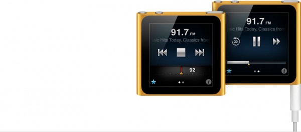 Recurso rádio do iPod nano