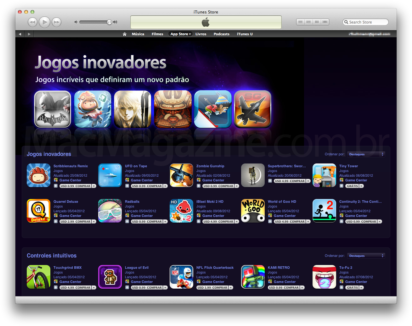 Jogos inovadores na App Store
