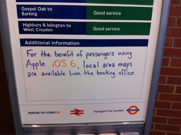 Aviso sobre mapas no metrô de Londres