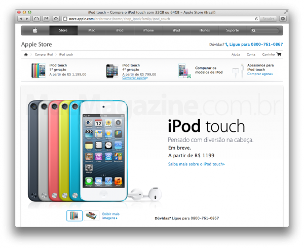 iPod touch na Apple Online Store