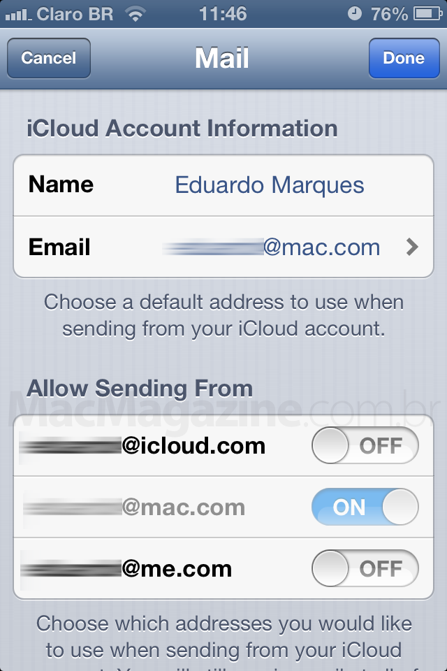 Emails iCloud