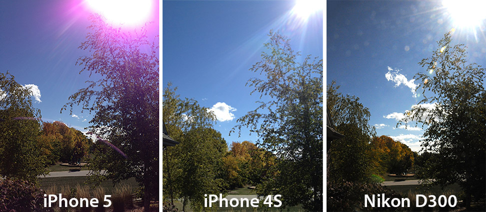 Luz roxa em foto tirada com o iPhone 5